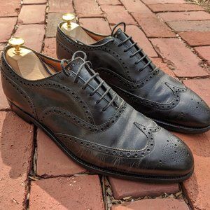 VTG Alan McAfee Mens Wingtip Shoes 11 C Black Leather Brogue England